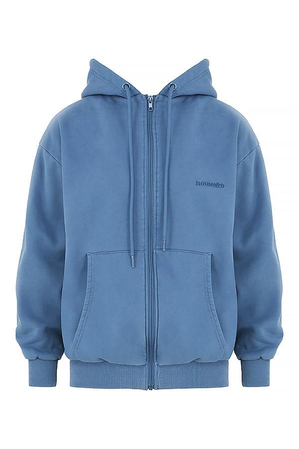 Storm  azure cotton fleece-back zip through hoodie Product Image