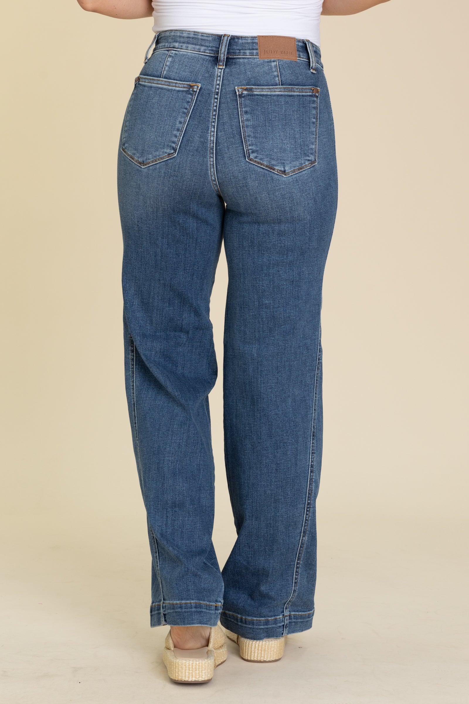 Judy Blue High Waist Trouser Wide Leg Jeans Product Image