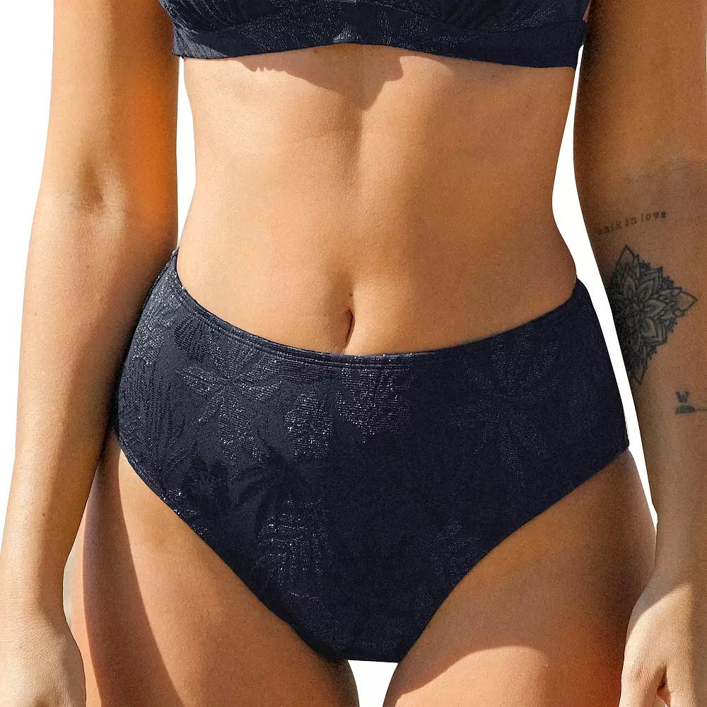 Women's Cupshe Mid-Rise Retro Hipster Bikini Bottoms, Size: Small, Blue Shine Product Image