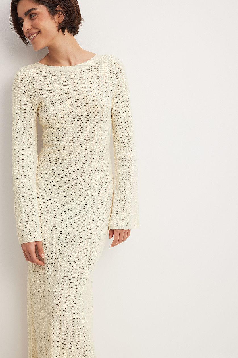 Deep Back Knitted Maxi Dress Product Image