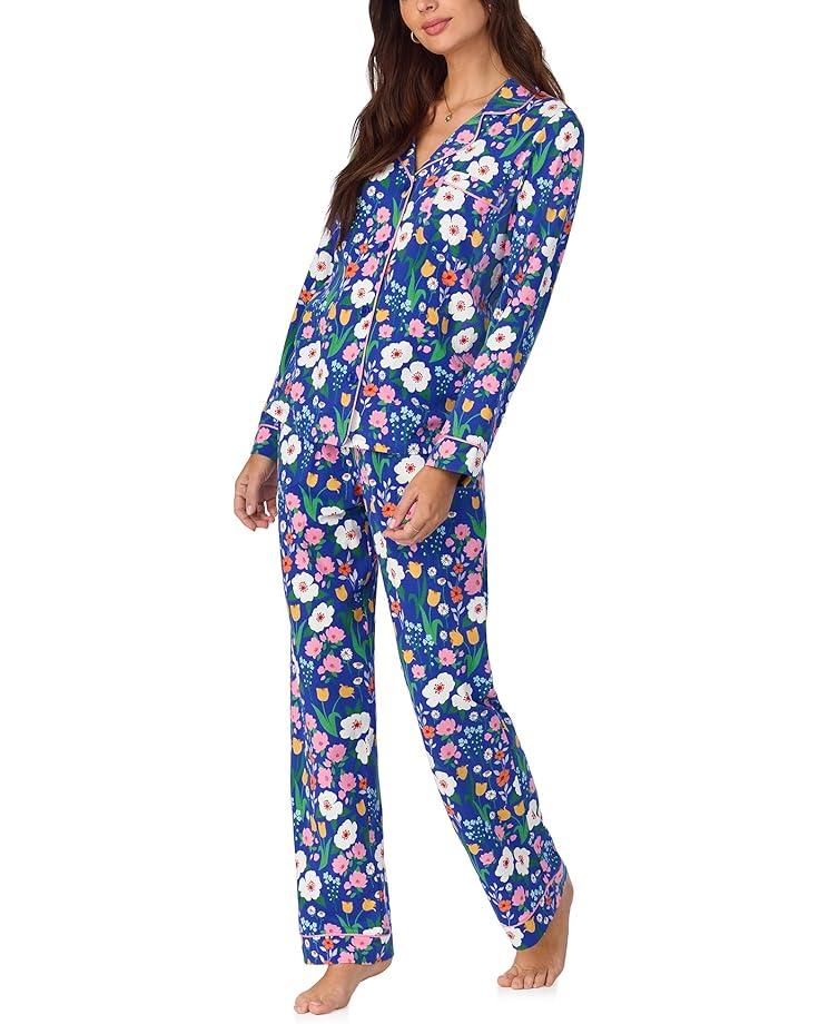 Short Sleeve Classic Stretch Jersey Cropped Pajama Set Product Image