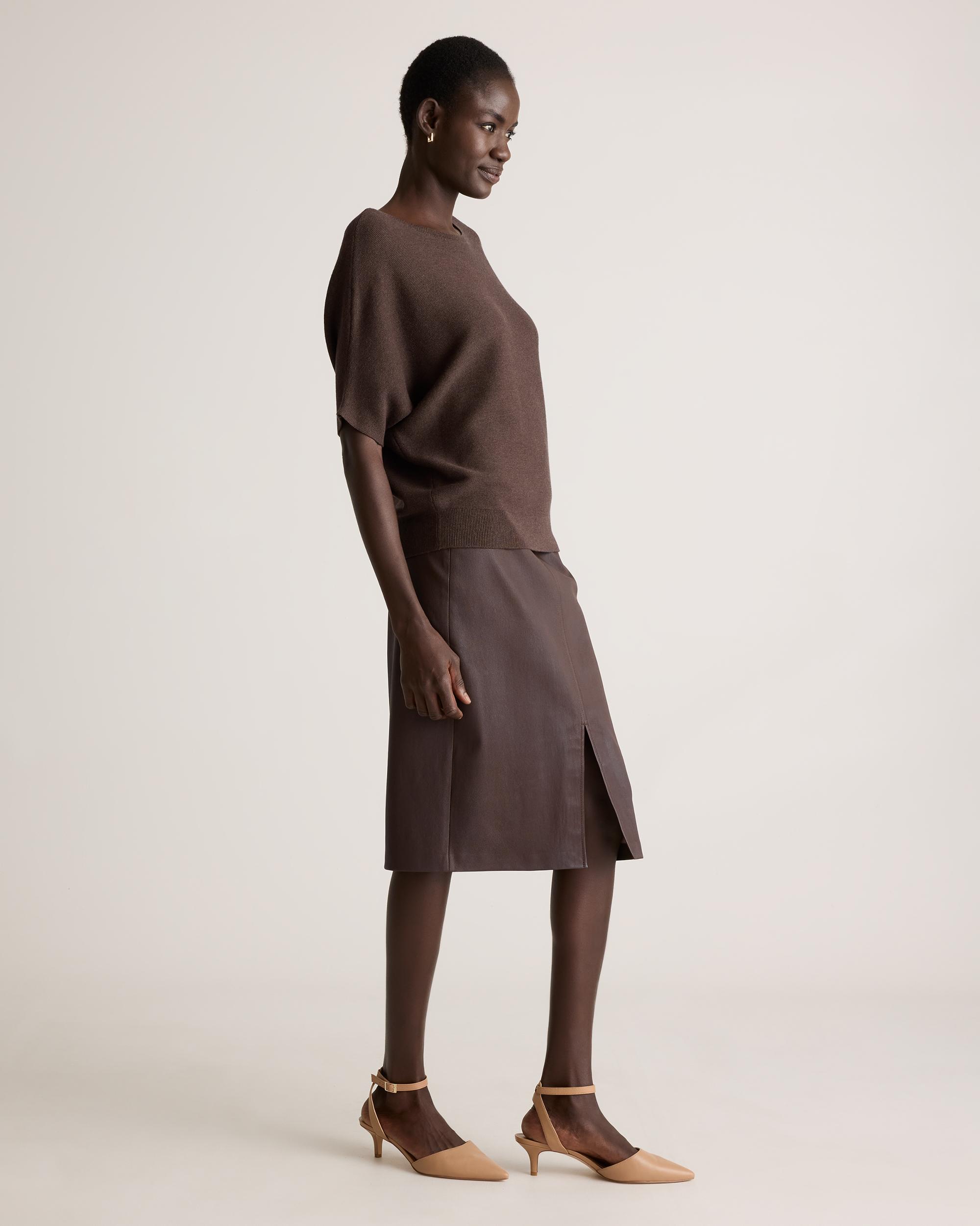 Quince | Women's Lightweight Cotton Cashmere Link-Stitch Dolman Sweater Size XS Product Image