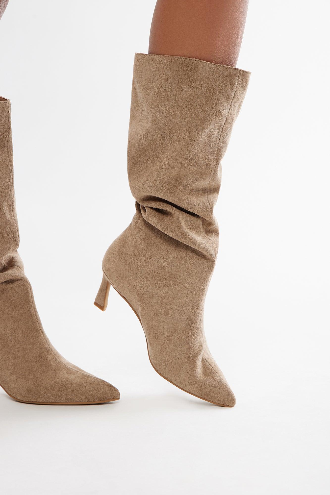Roan Knee High Boots - Taupe Product Image