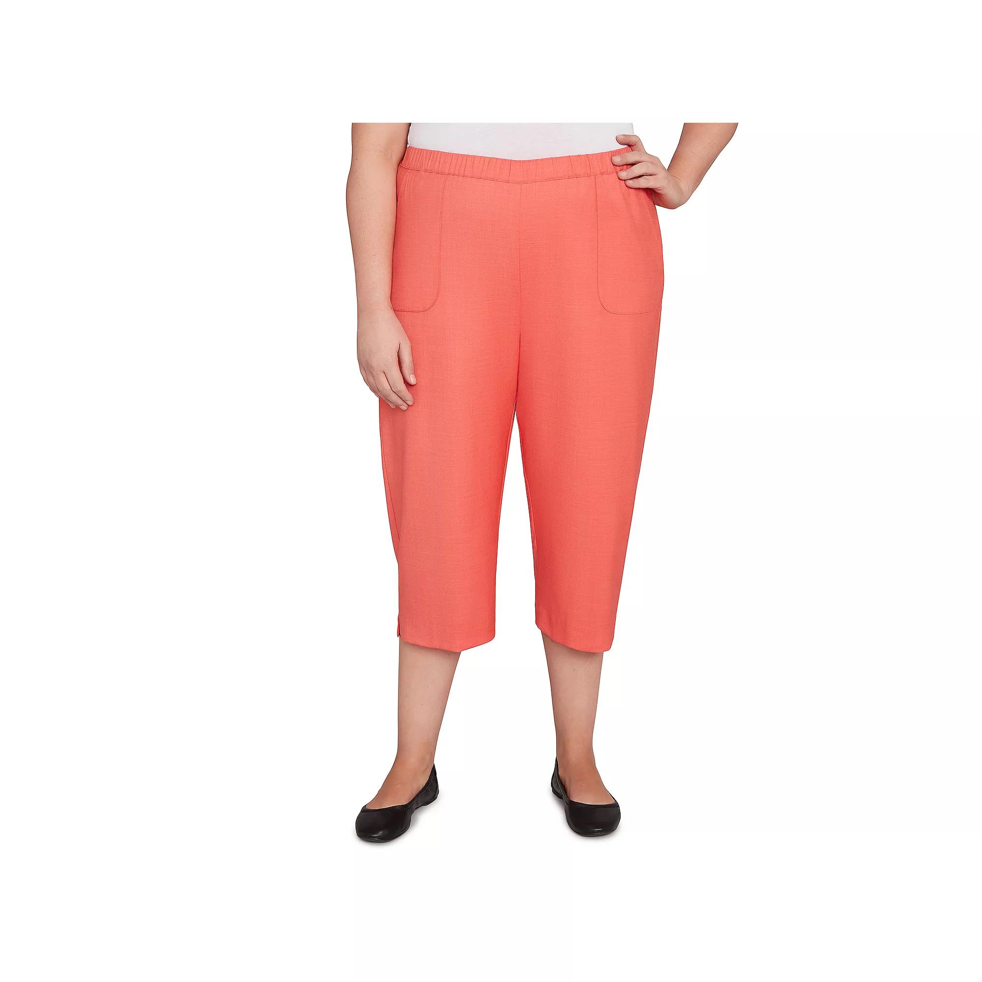 Plus Size Alfred Dunner Relaxed Fit Capri Pants, Women's, Size: 18 W, Orange Product Image