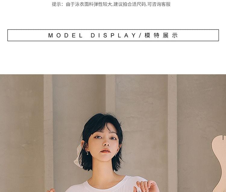 Short-Sleeve Open Back Swim Dress Product Image