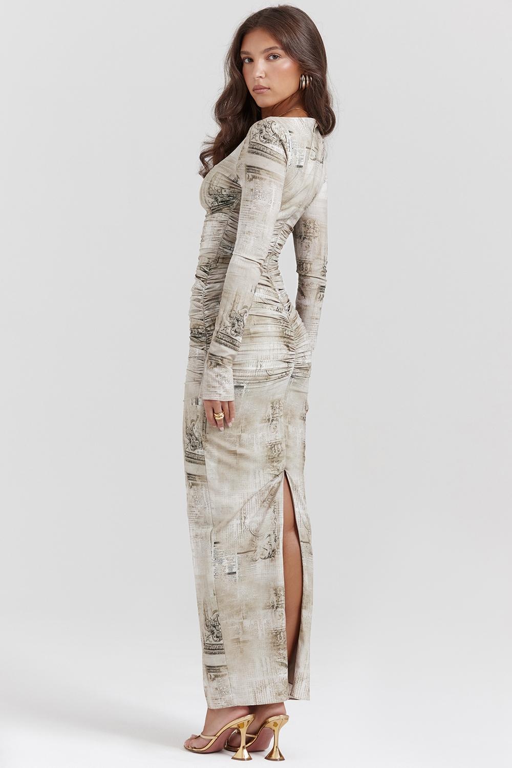 Lanetta  pale sage print maxi dress Product Image