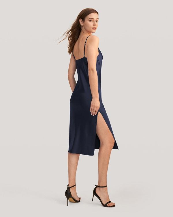 LILYSILK Silk Summer Dresses Women's Cowl Neck Romantic Azure XS Product Image