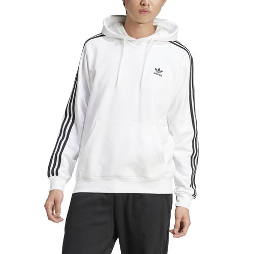 adidas Originals Mens adidas Originals 3 Stripe Fleece Hoodie - Mens Cardboard/Black Product Image
