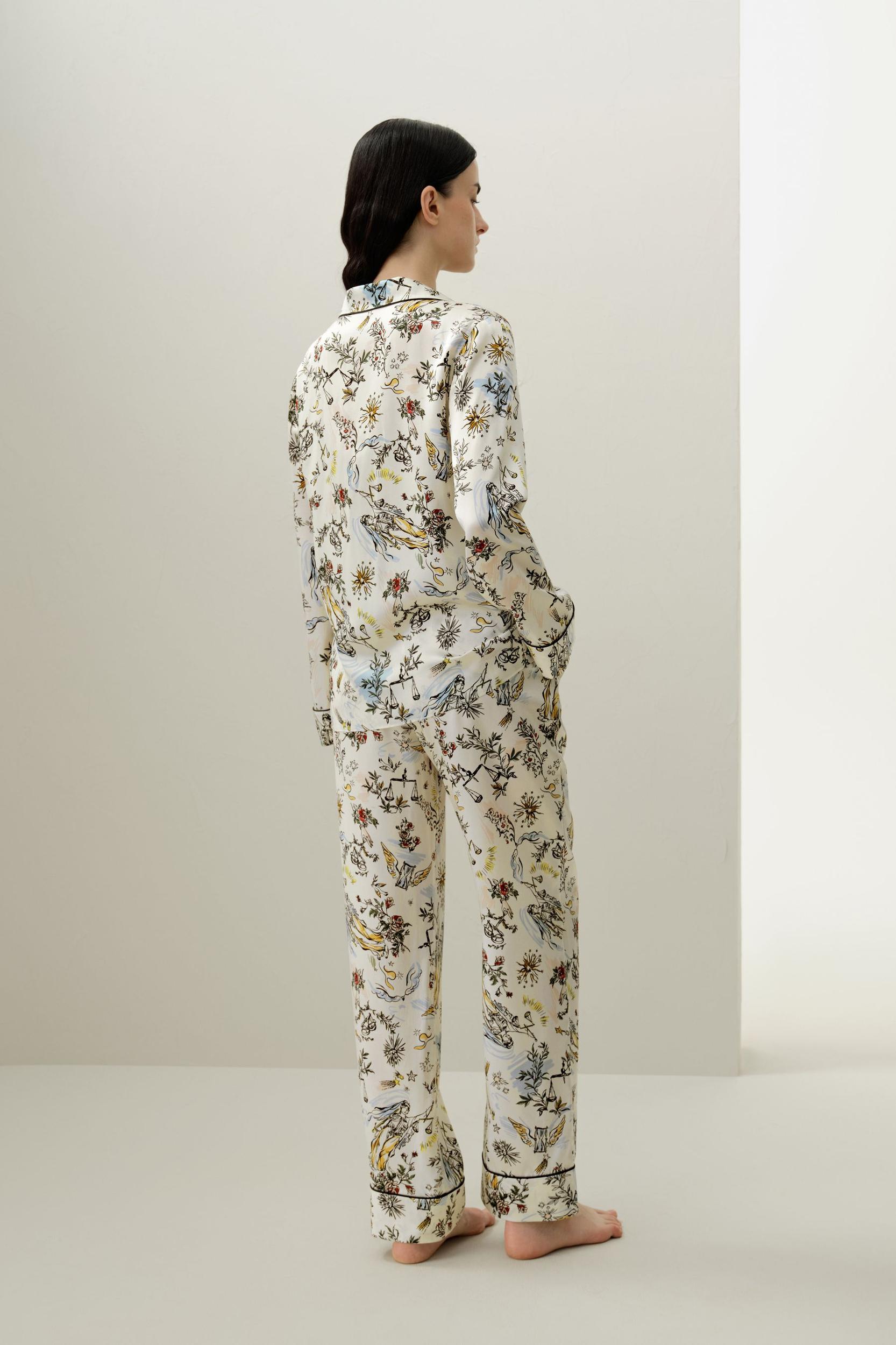 Libra Zodiac Classic Silk Pajama Set Product Image