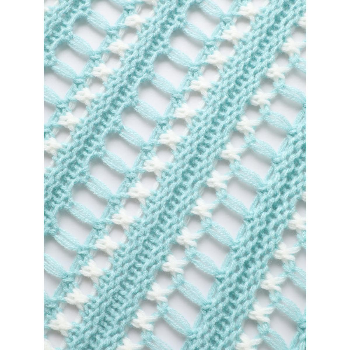 Plus Size Kimono Collar Cut Out Drop Shoulder Cardigan Turquoise Women Casual Loose Short sleeve Everyday Cardigans BloomChic 14-16/1X Product Image