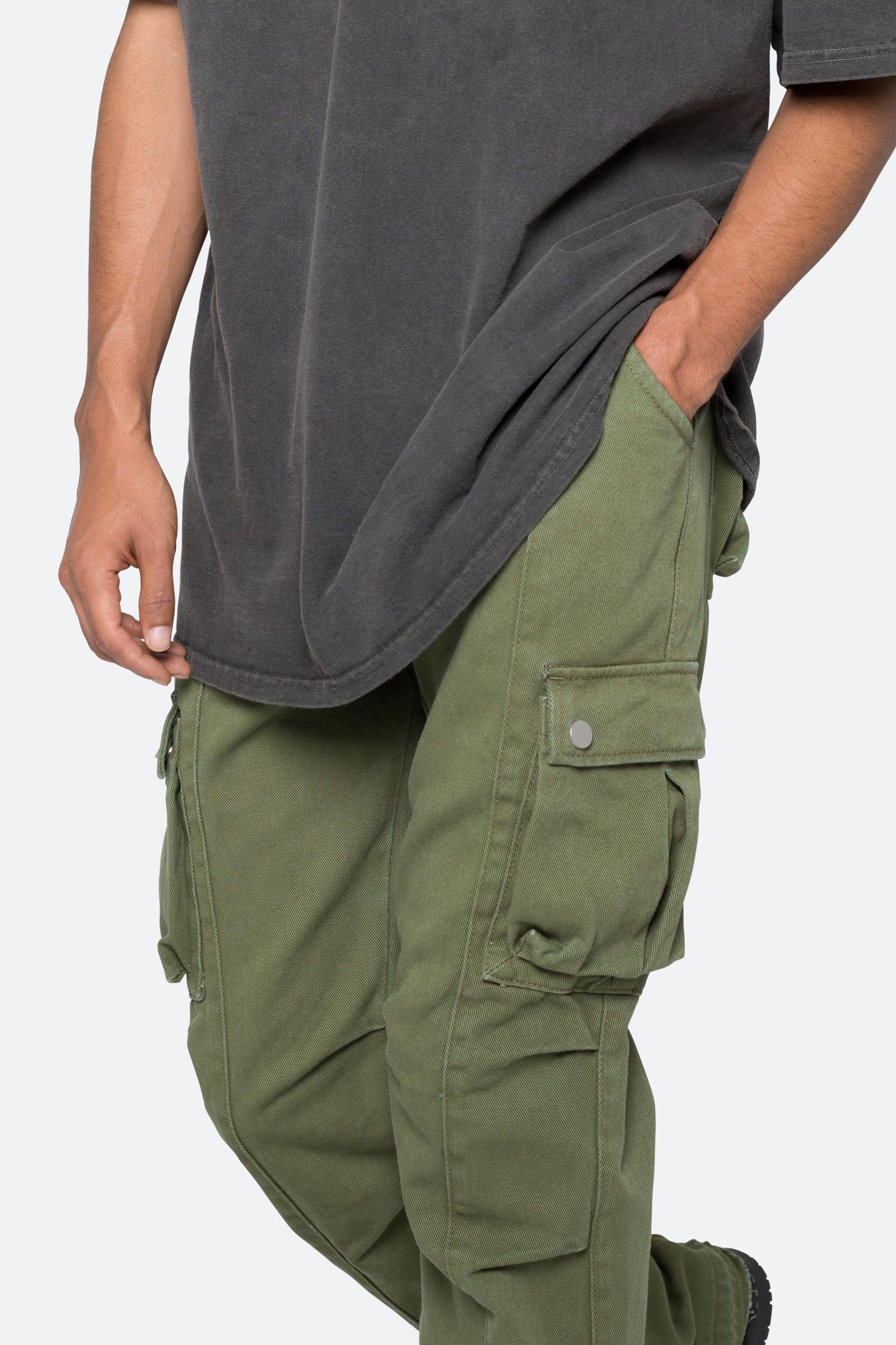 Front Zip Flare Cargo Pants - Olive Product Image