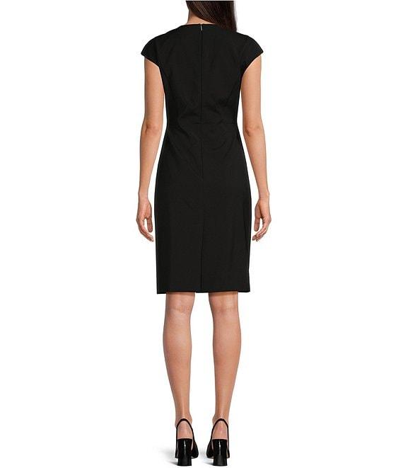 BOSS by Hugo Boss Dironah Italian Virgin Wool Crew Neck Cap Sleeve Sheath Dress Product Image
