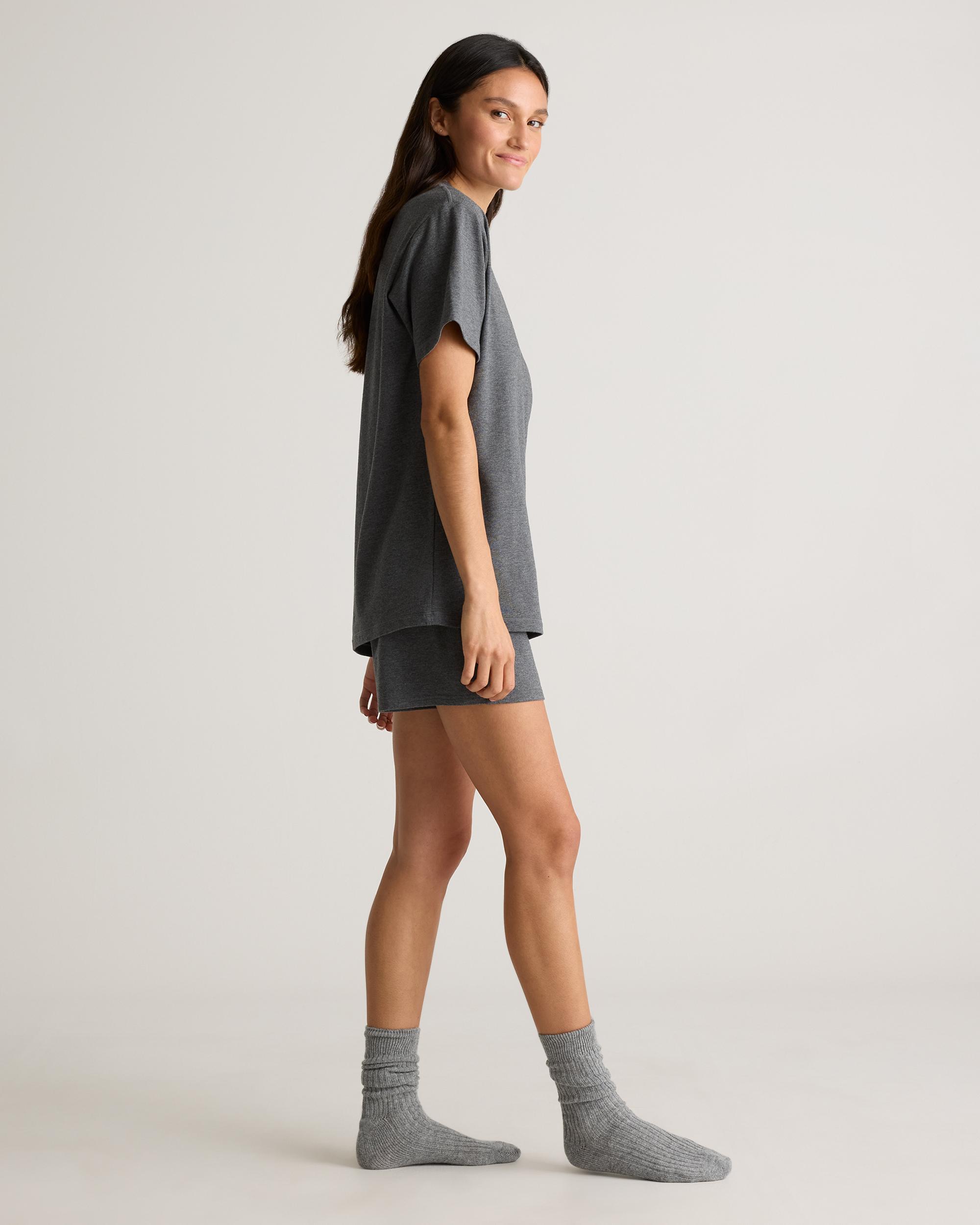 Quince | Women's Dream Lounge Oversized Short Sleeve Pajama Set Cotton Product Image