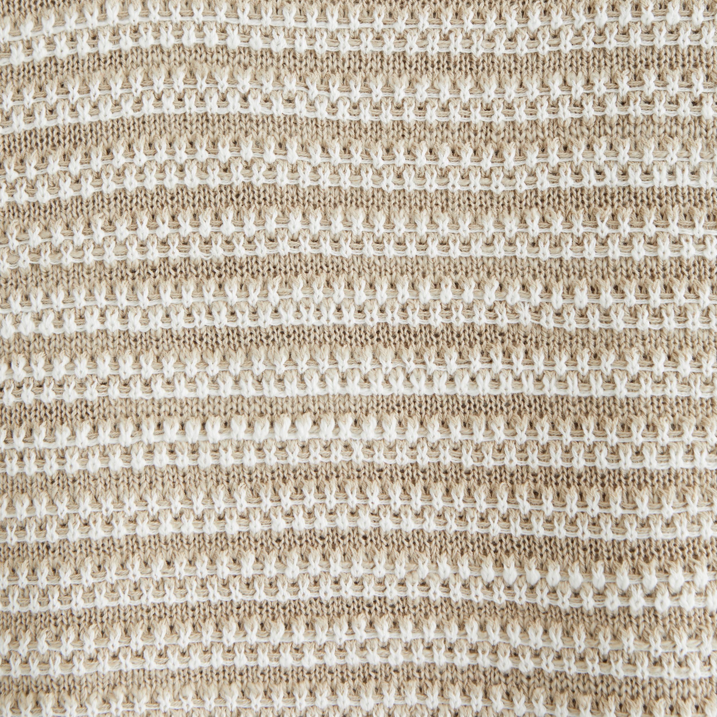 Textural Striped Johnny Collar Sweater Polo Product Image