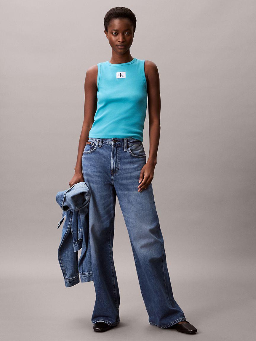 Cotton Stretch Ribbed Tank Top  Product Image