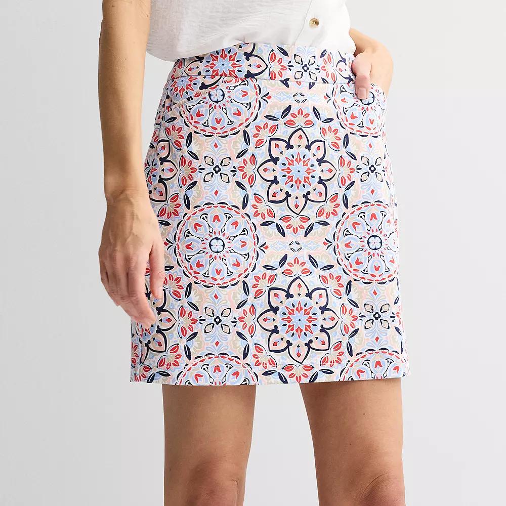 Women's Croft & Barrow® Effortless Stretch Skort, Size: 14, Pink Fancy Medallion Product Image