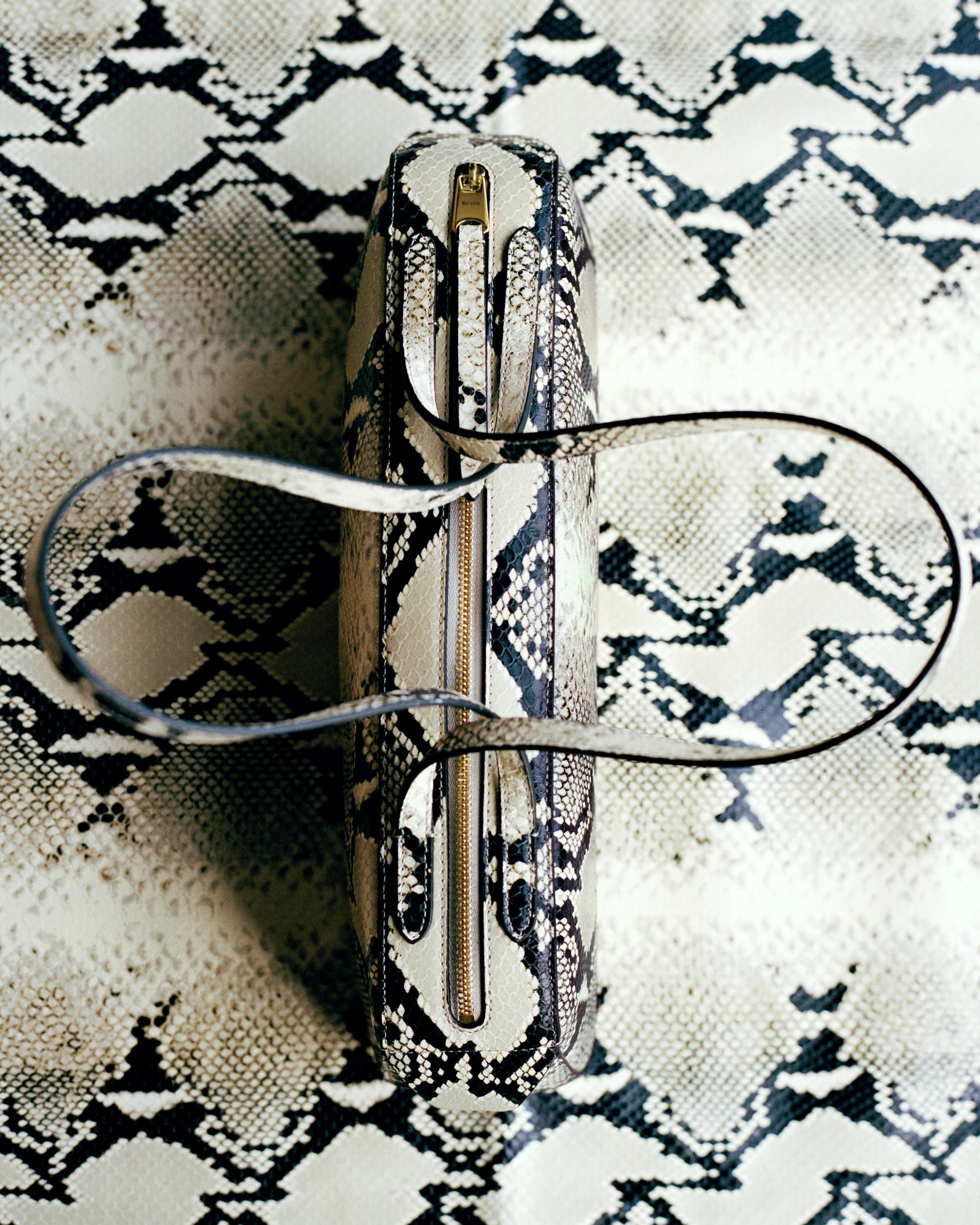 Simona Shoulder Bag in Natural Python-Embossed Leather Product Image