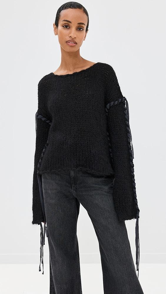 Acne Studios Komey Ribbon Lace Up Sweater | Shopbop Product Image