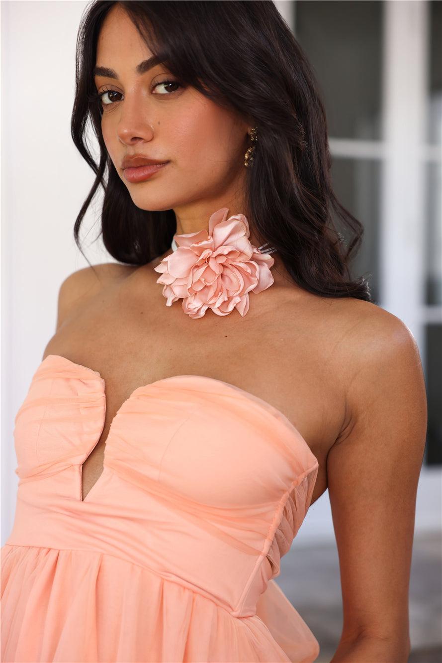 Blooming Rosette Necklace Pink Product Image