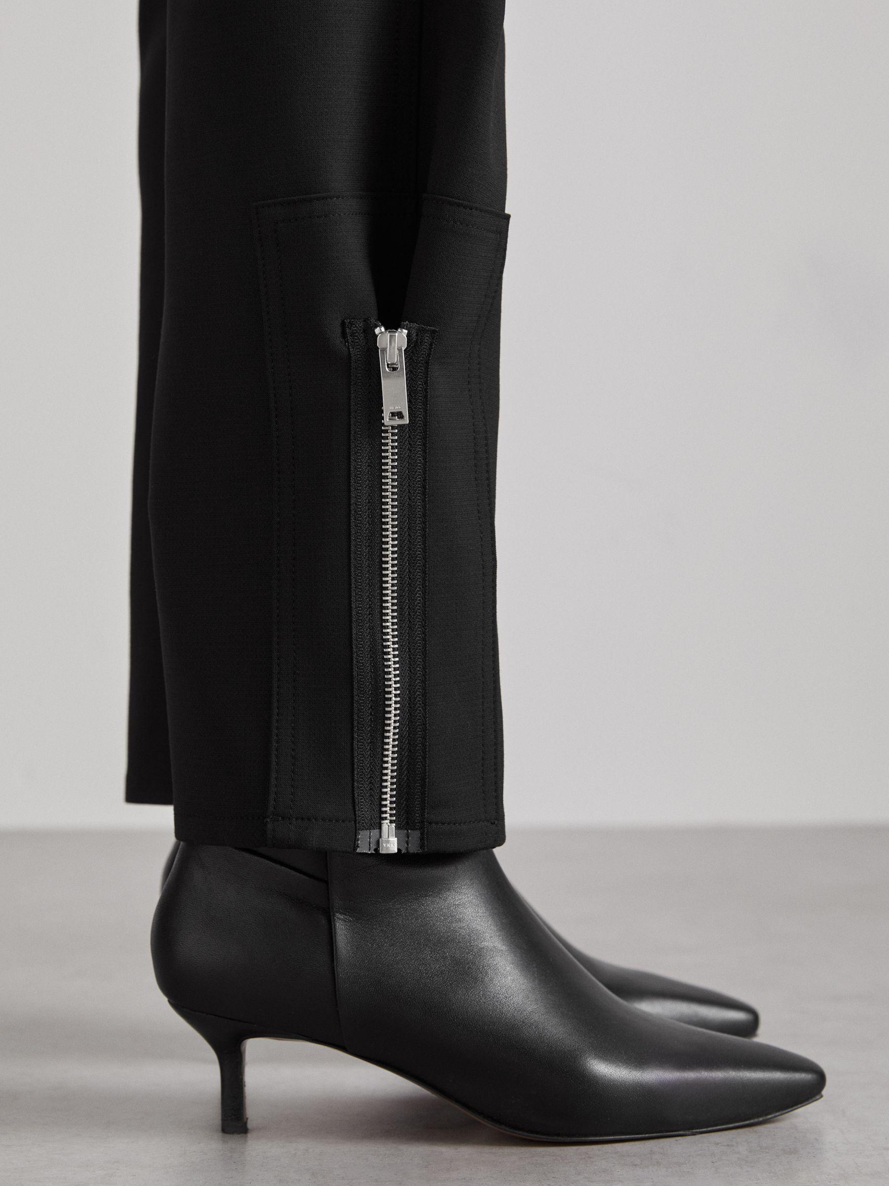 Atelier Zipped Crepe Trousers in Black Product Image