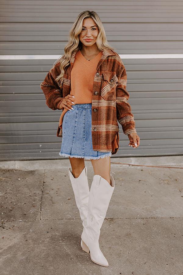 Falling Leaves Knit Sweater in Light Rust Product Image