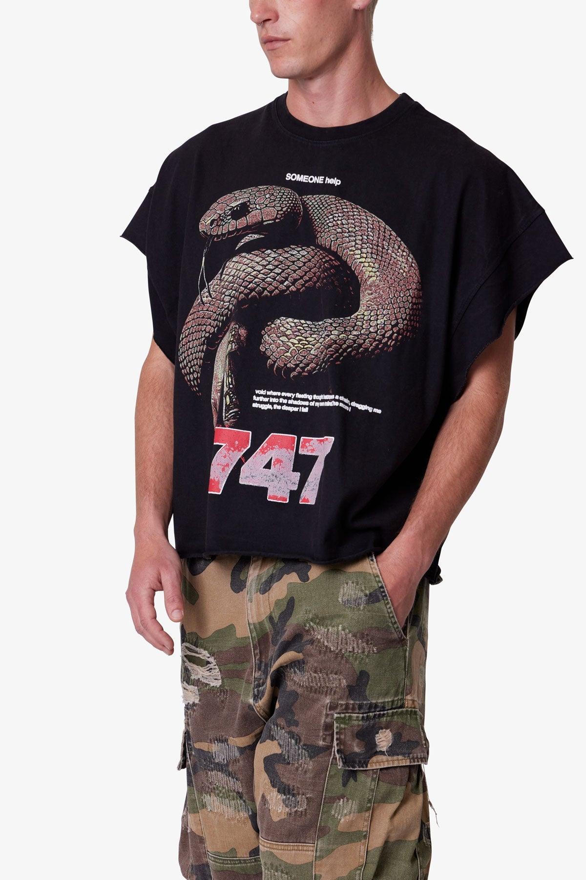 Snake Cutoff Tee - Vintage Black Product Image