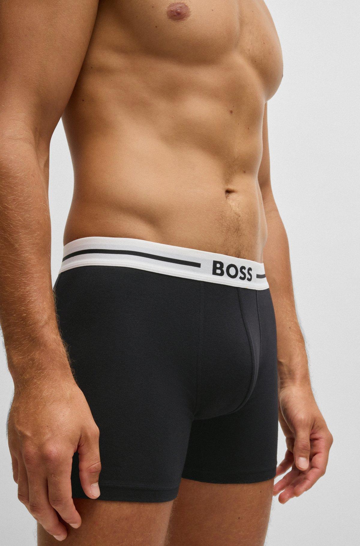 Three-pack of stretch-cotton boxer briefs with logo Product Image