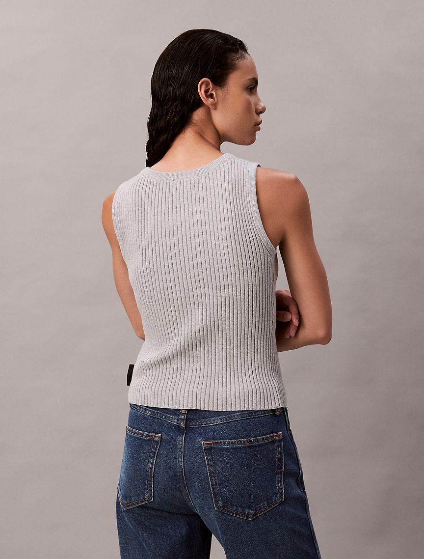 Smooth Cotton Rib Sweater Tank Product Image