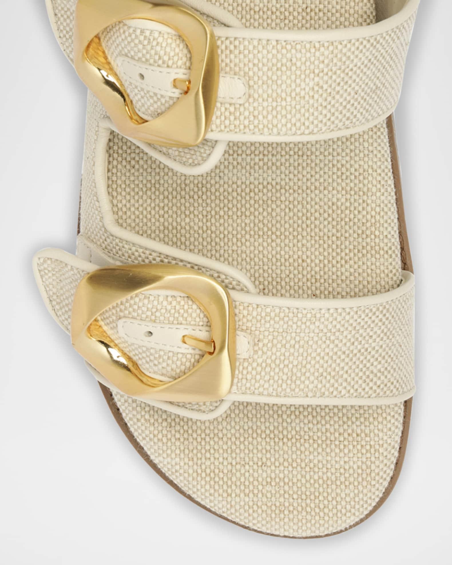 Olga Linen Buckle Sporty Sandals Product Image
