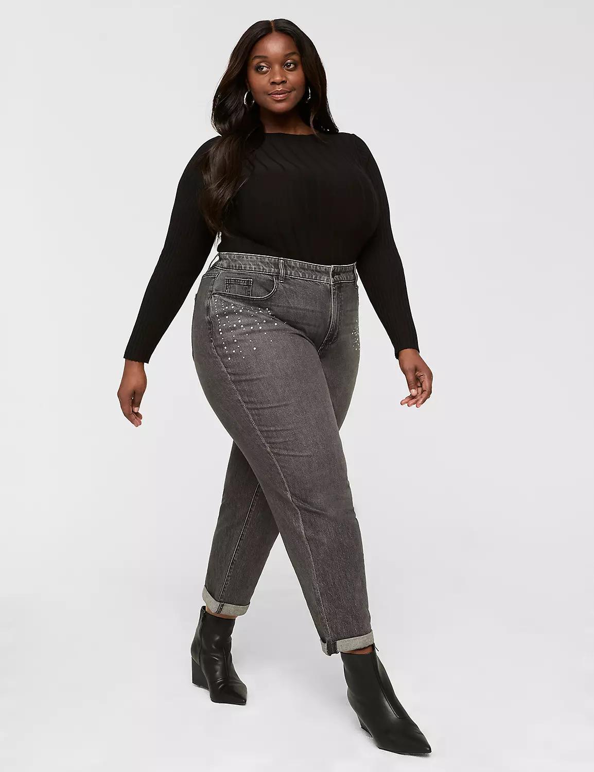 Boyfriend Fit Embellished-Pocket Jean Product Image