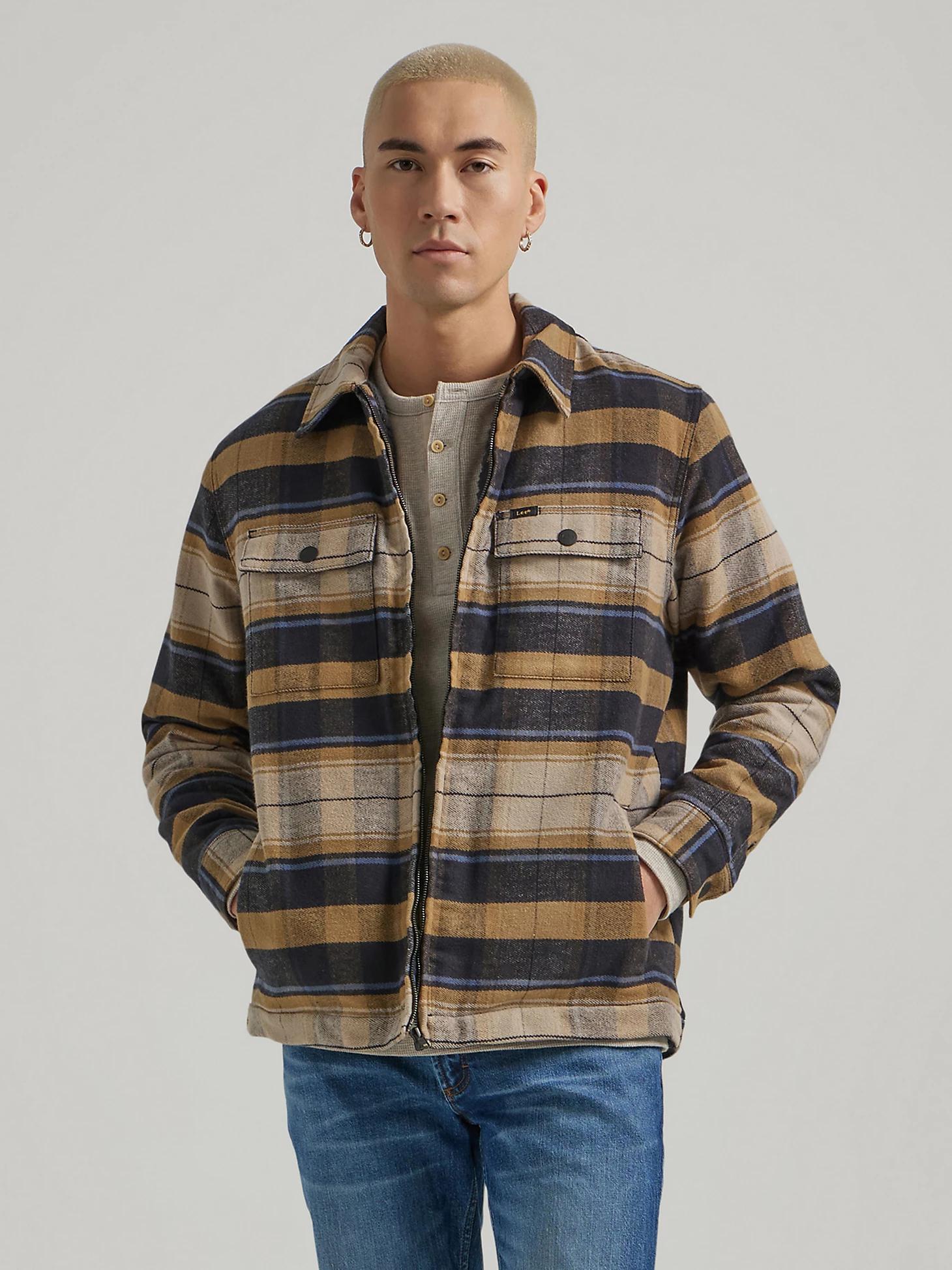 Men's Sherpa Lined Flannel Overshirt | Men's Tops & Tees | Lee® Product Image