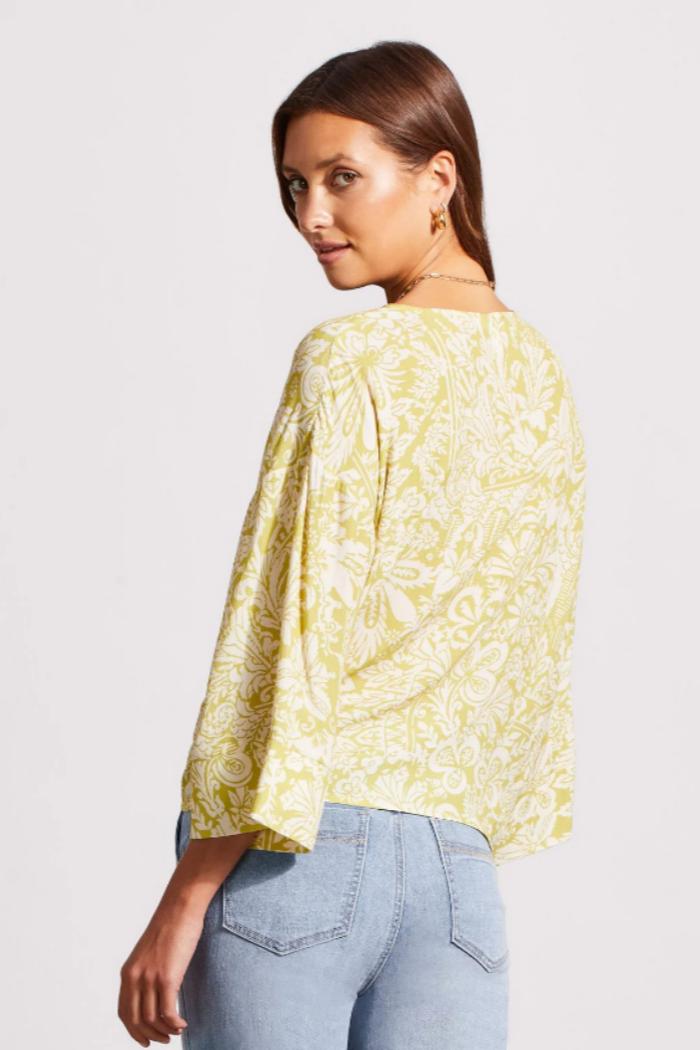 Printed Crepe Kimono Blouse Product Image
