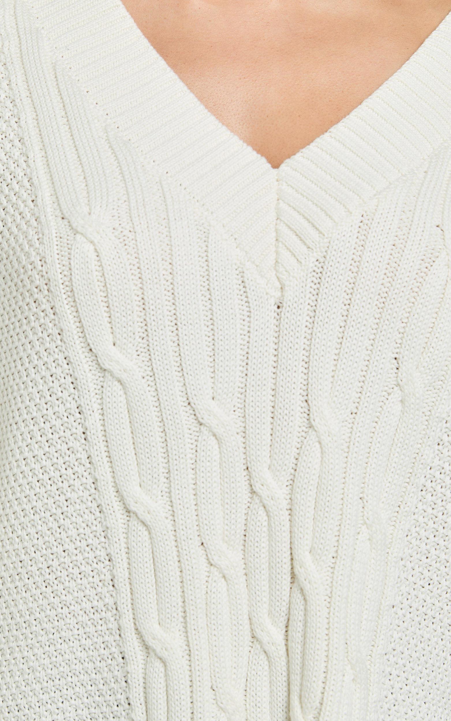 Cadha Vest - Knit Sweater Vest in Cream Product Image