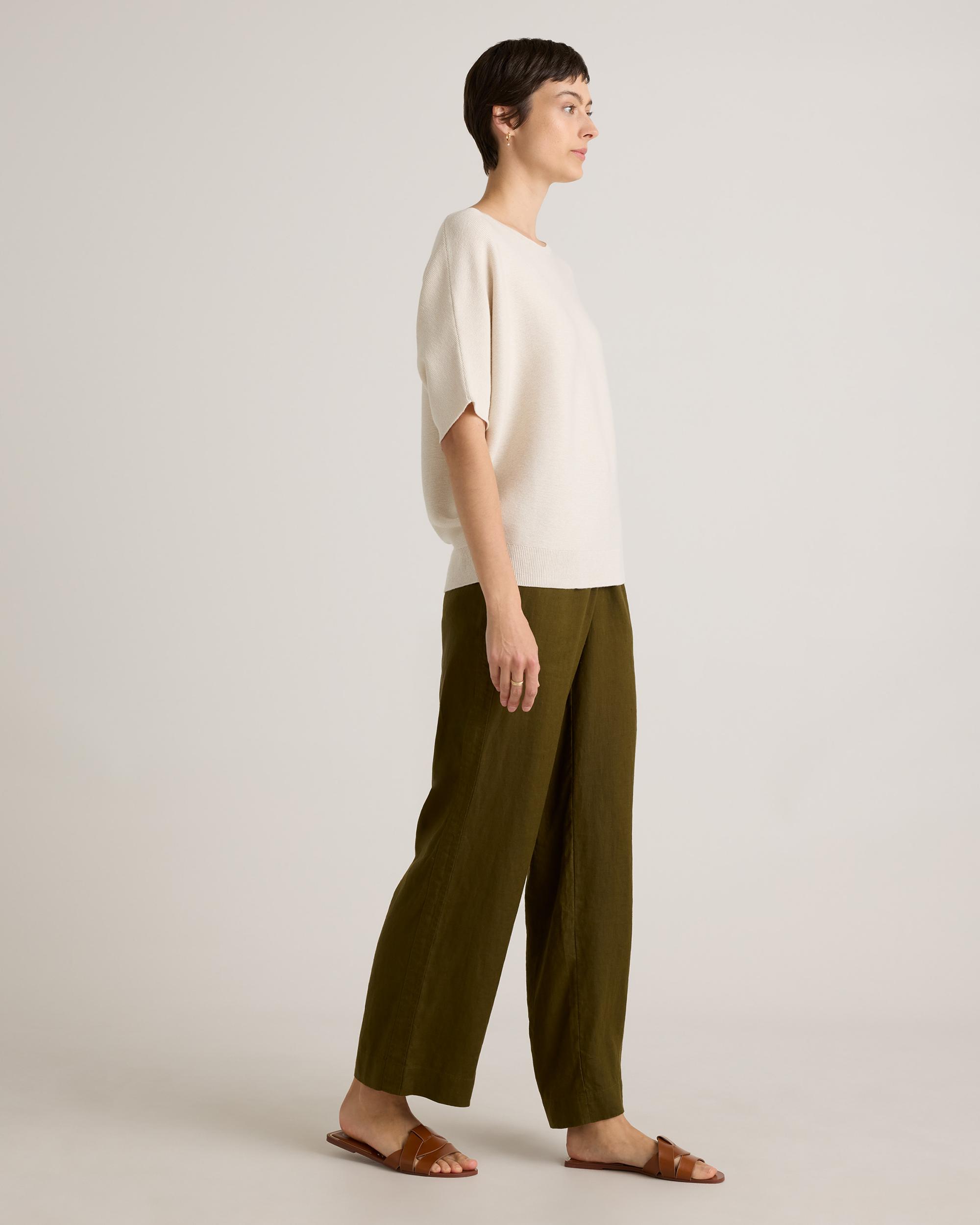 Quince | Women's Lightweight Cotton Cashmere Link-Stitch Dolman Sweater Product Image