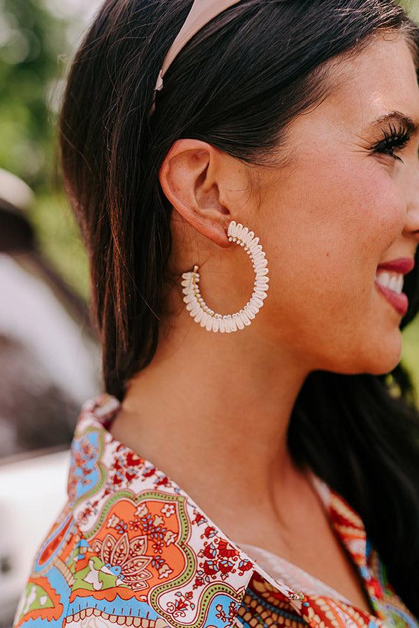 Humming Sweetly Hoop Earrings In Ivory Product Image