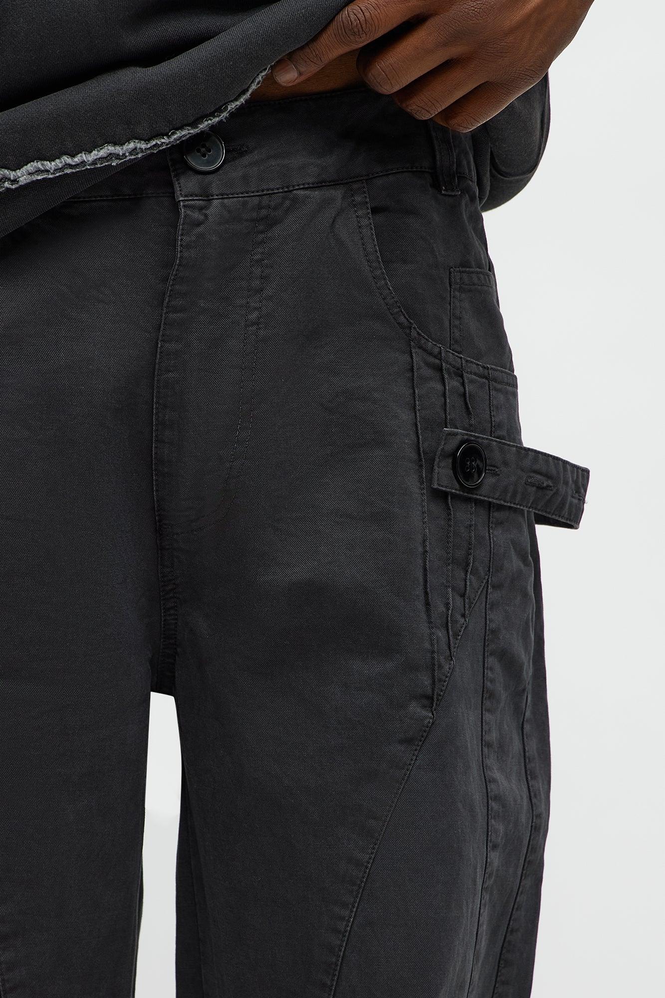 Baggy Never Lacking Utility Pants - Black Wash Male Product Image