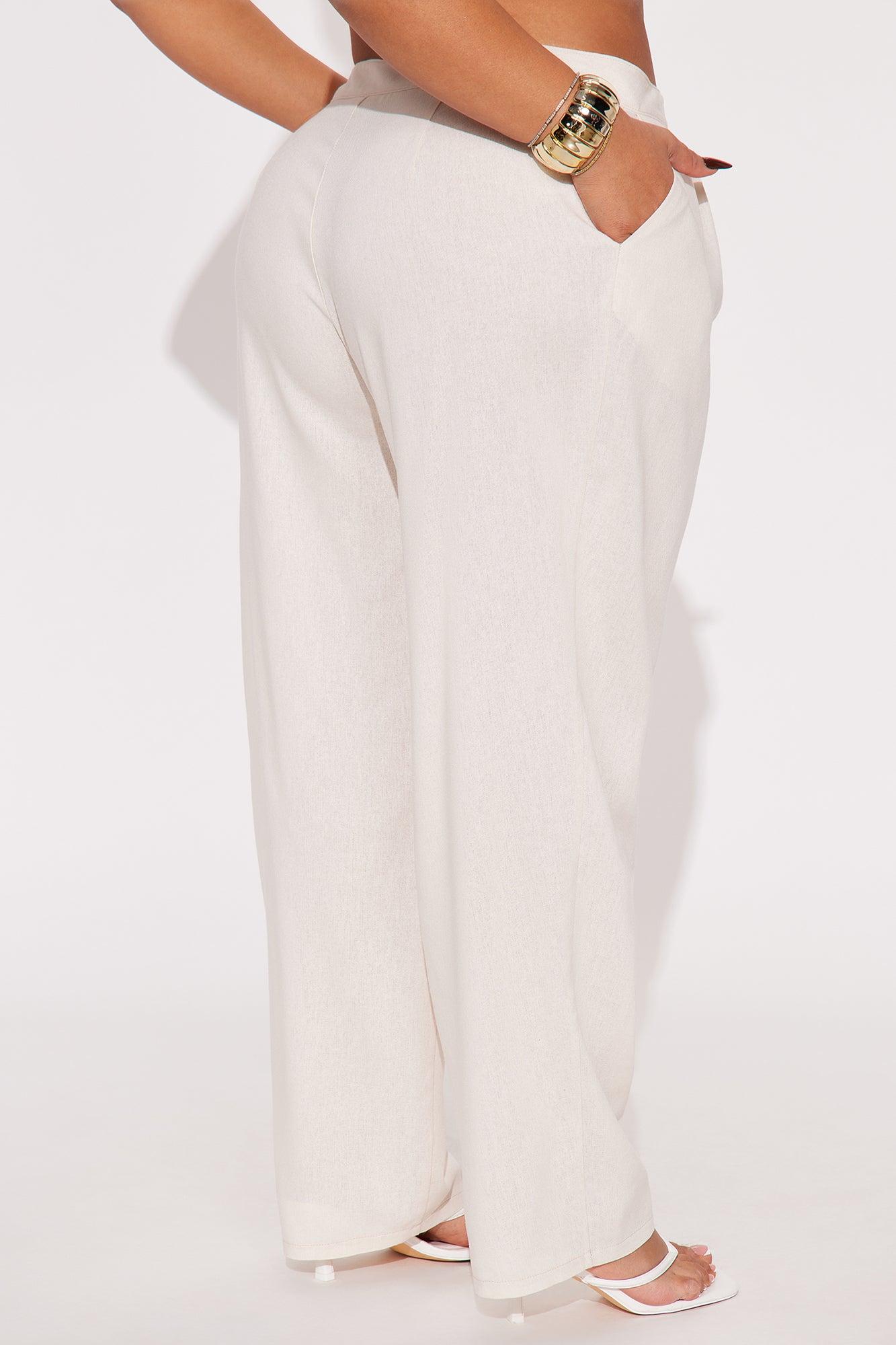 Aliza Wide Leg Linen Trouser - Tan Product Image