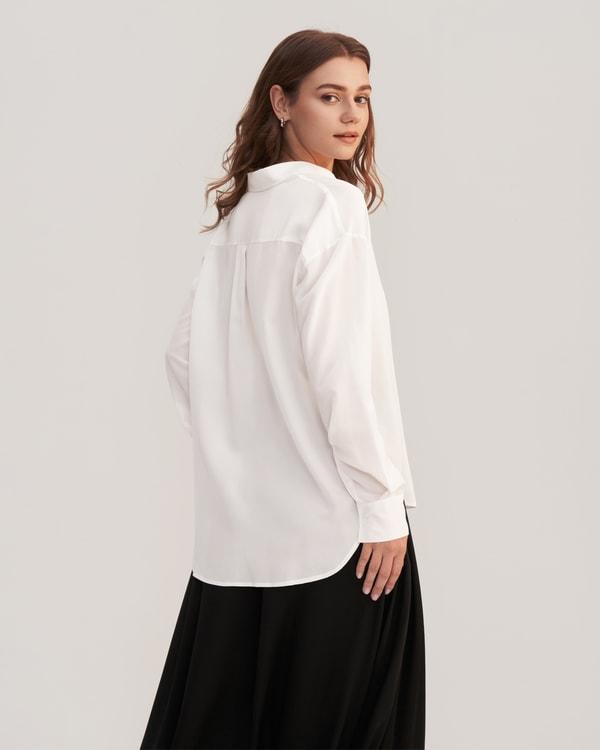 Drop Shoulders Oversize Silk Shirt Product Image