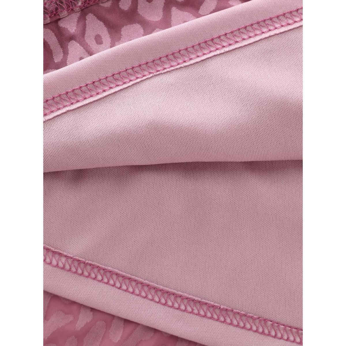 Plus Size Soft Romance Leopard Print Shirred Waist Midi Dress Beanpastepowder Women Timeless Square Neck Long Sleeve Curvy BloomChic 10/M Product Image