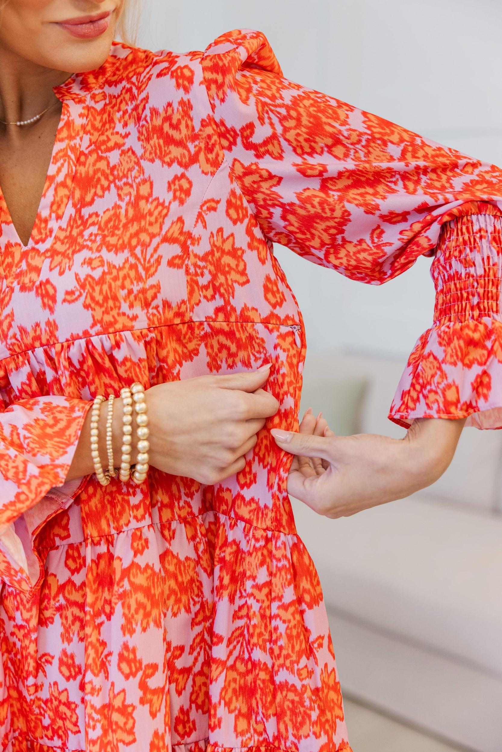 NURSING COLLECTION: In Your Happy Place Lavender Abstract Dress Female Product Image