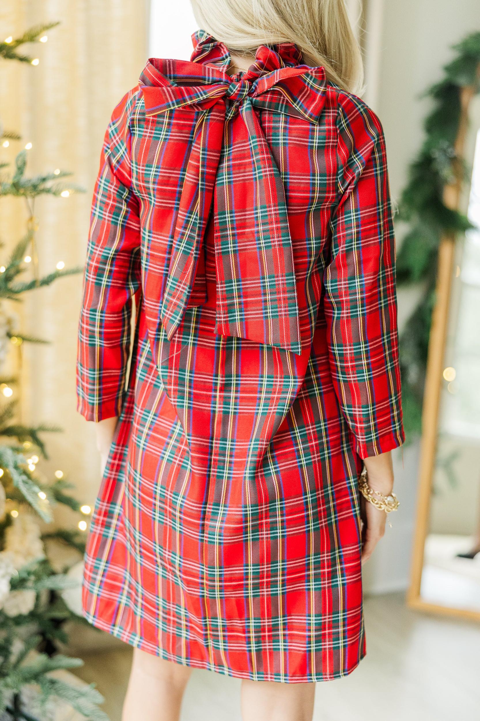 This Is It Red Tartan Plaid Swing Dress Female Product Image