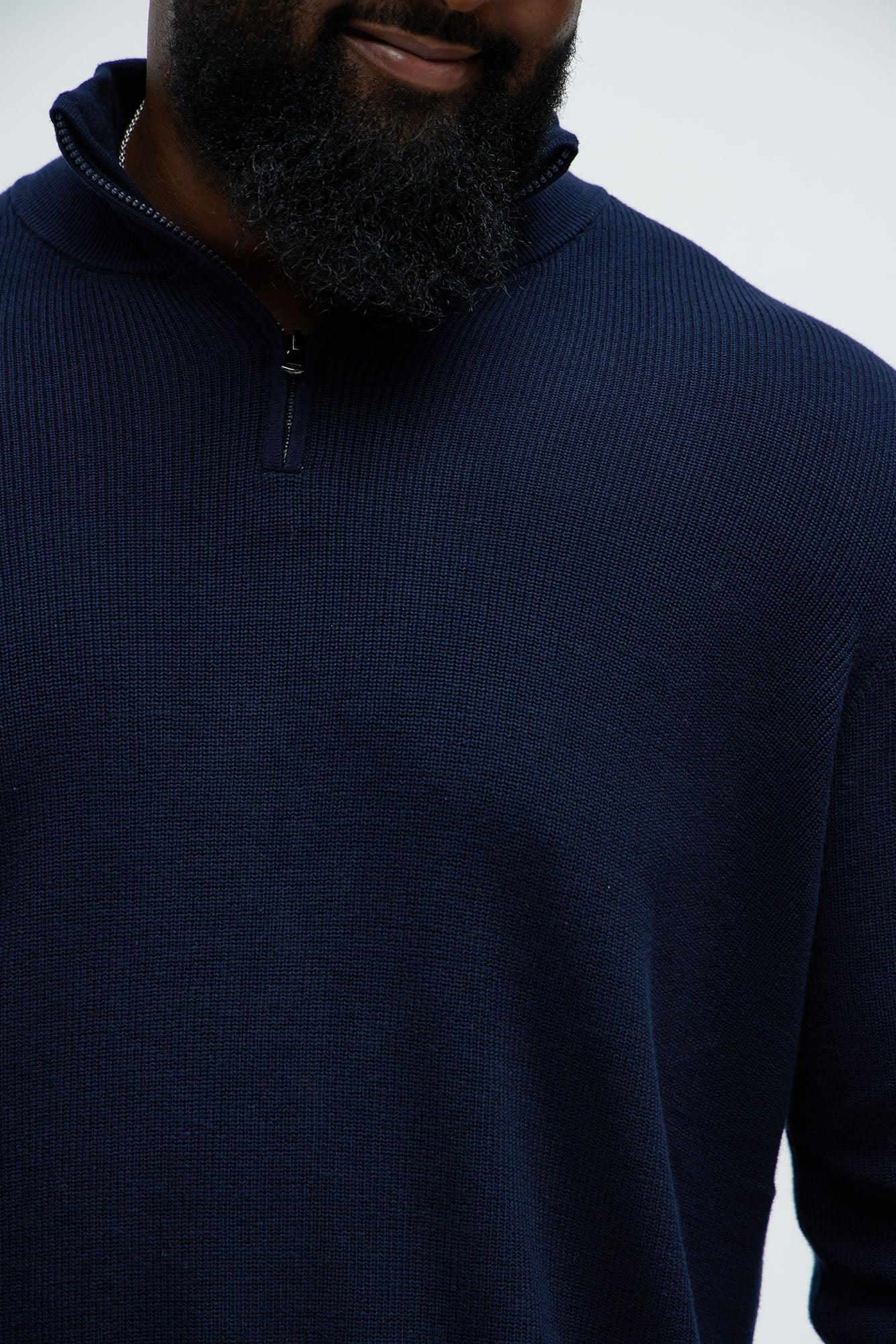 Shawn Quarter Zip Sweater - Navy Product Image