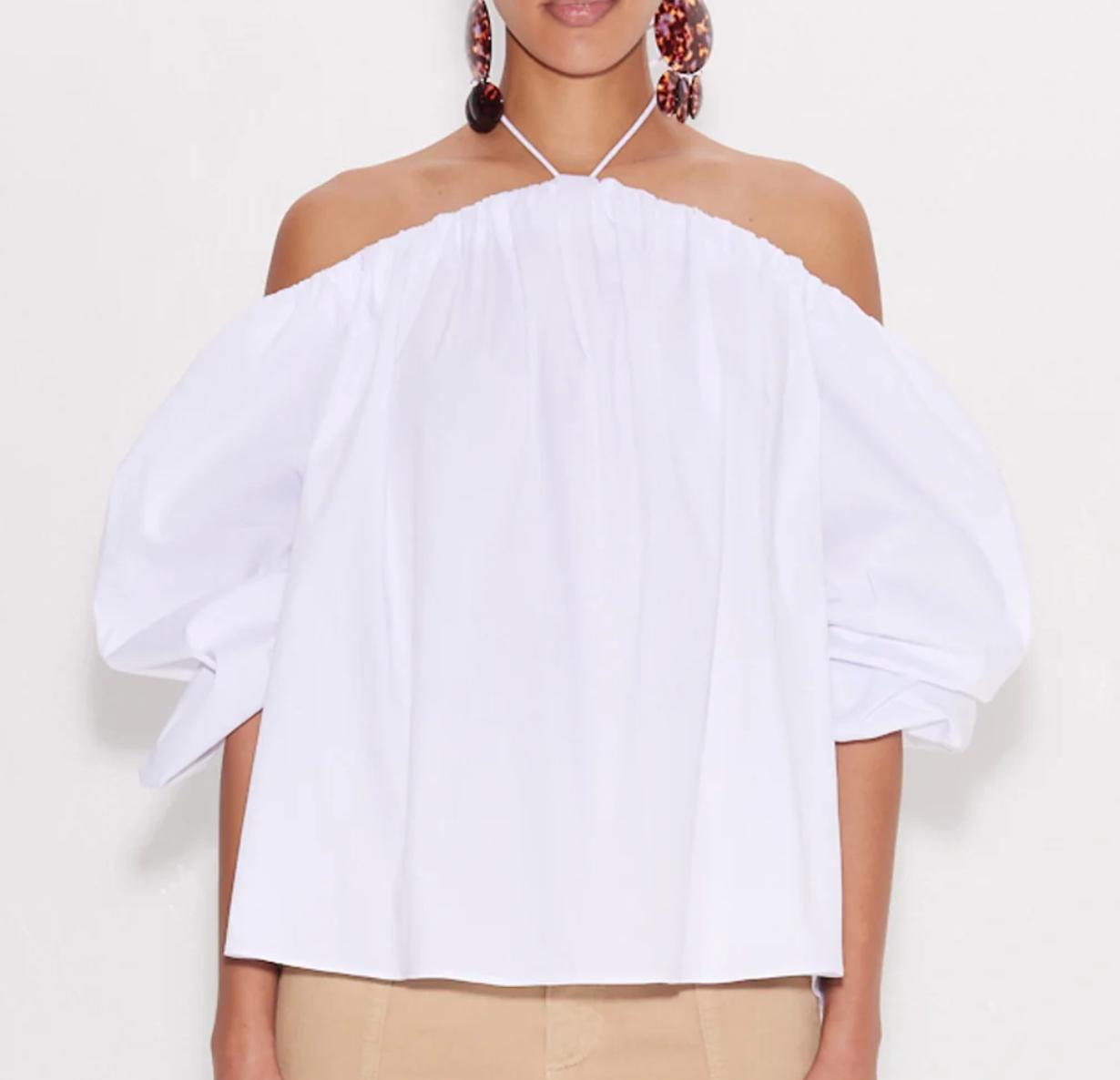 Oleander Poplin Top in Macadamia Product Image