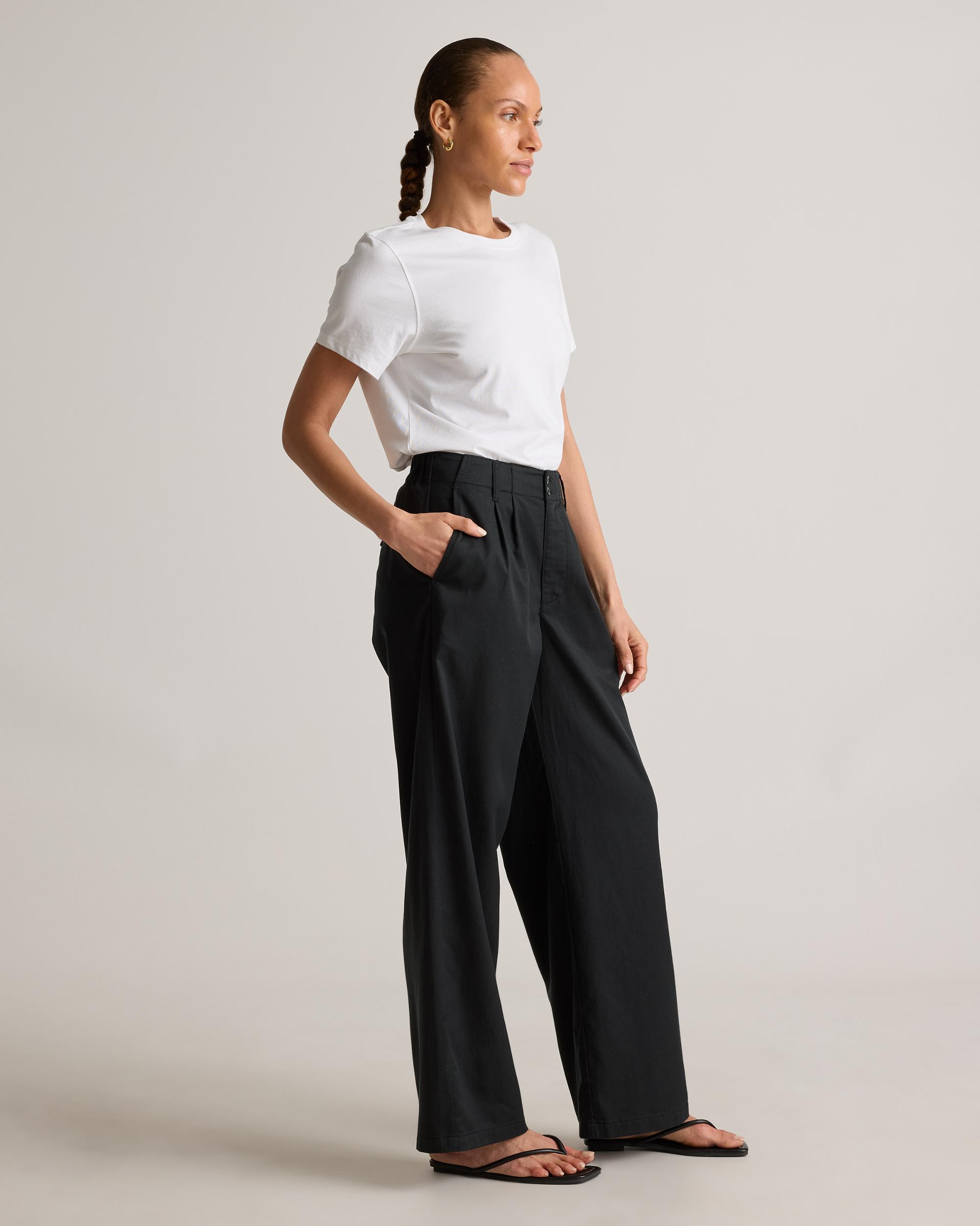 Quince | Women's Drapey Twill Pleated Trouser Tencel Product Image