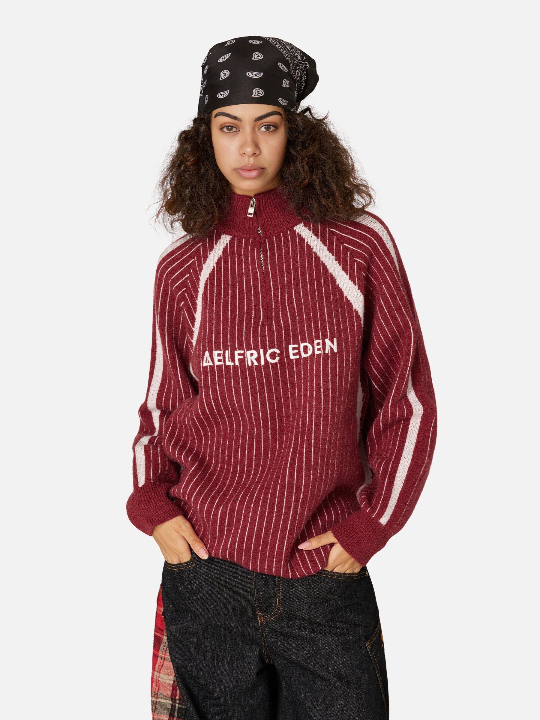 Aelfric Eden Vintage Stripe Half-Zip Sweater Product Image