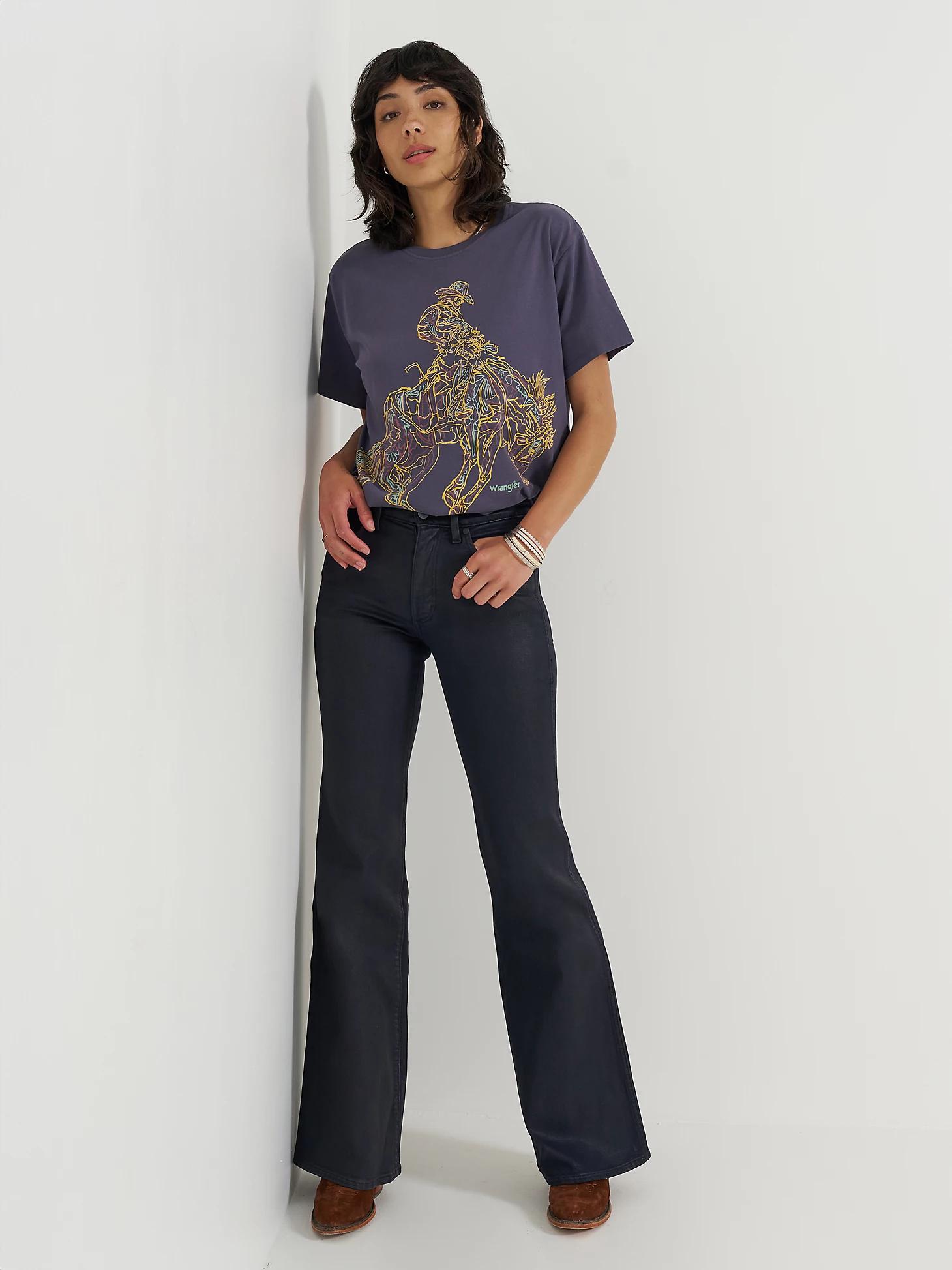 Women's Rodeo Horse Graphic Tee in Graystone Product Image