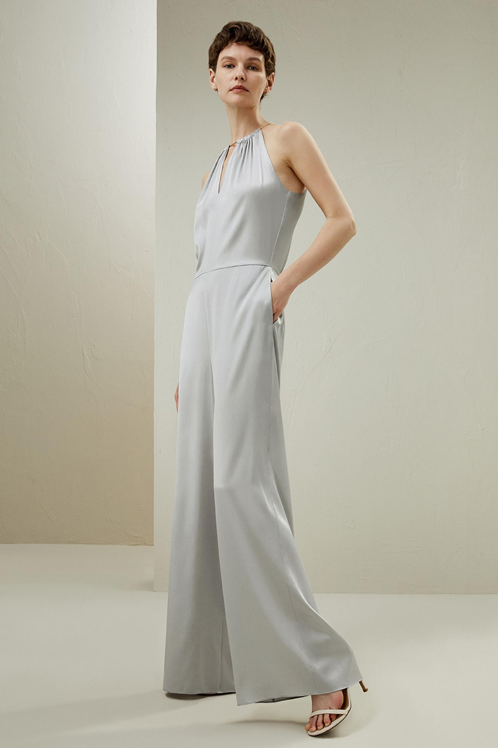 Halter Neck Wide Leg Jumpsuit Product Image