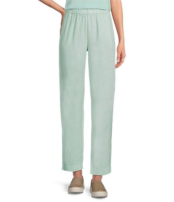 Eileen Fisher Organic Linen High Waist Tapered Ankle Pants Product Image