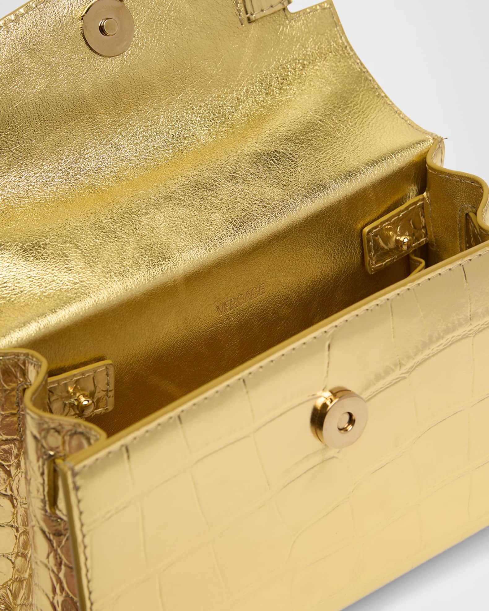 La Medusa Metallic Croc-Embossed Bag Product Image