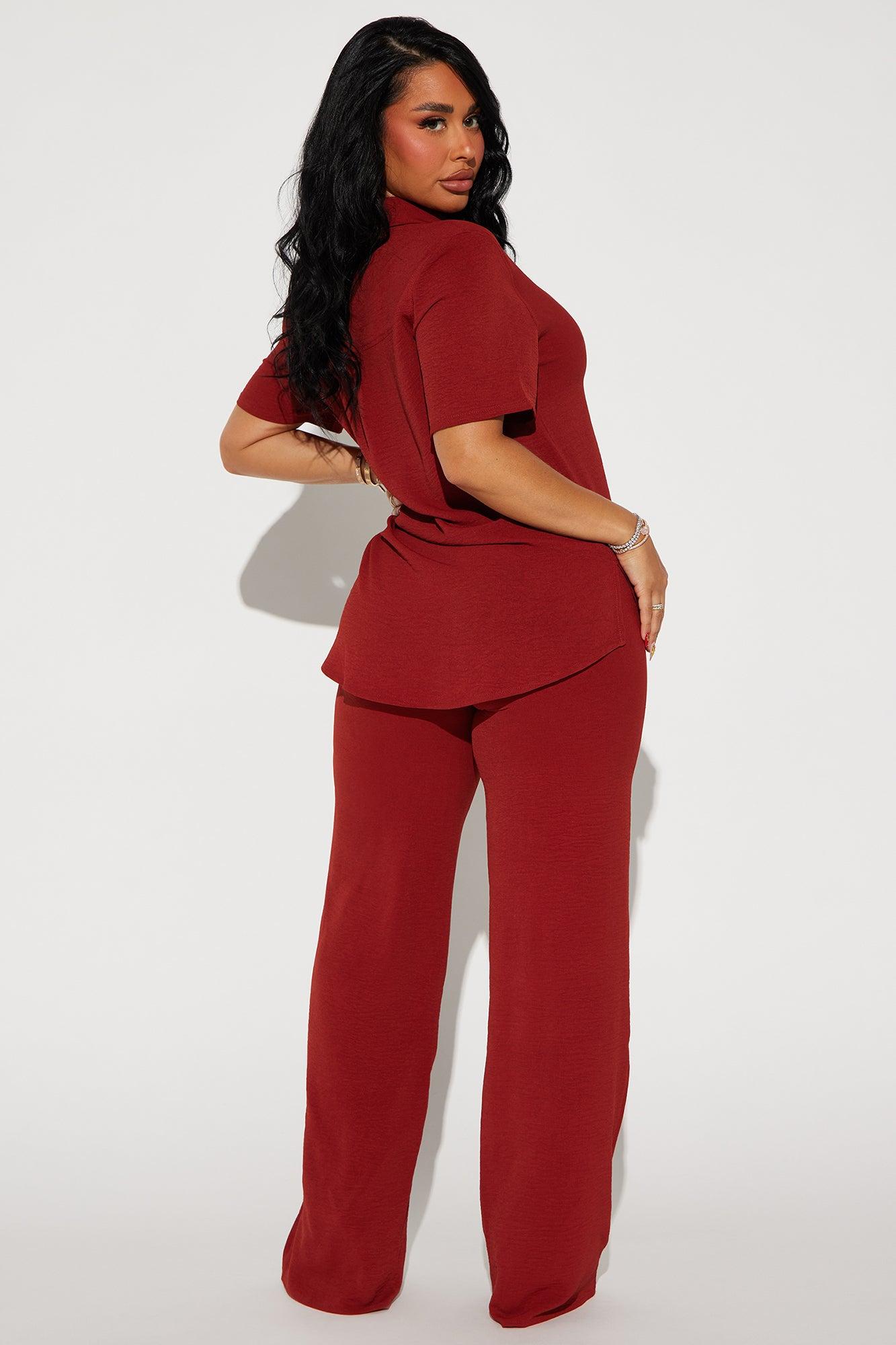 Makenzie Short Sleeve Pant Set - Rust Product Image